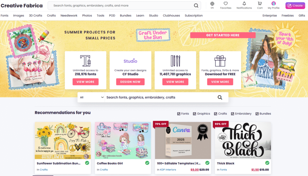 Creative Fabrica website